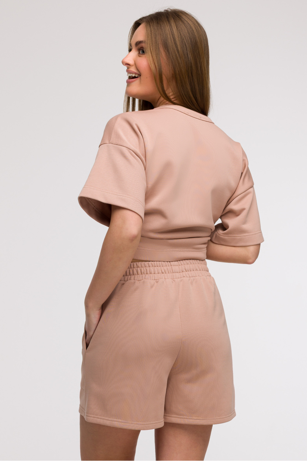 Szorty Damskie Model B295 Mocca - BeWear211514 - Beżowy - obrazek 3
