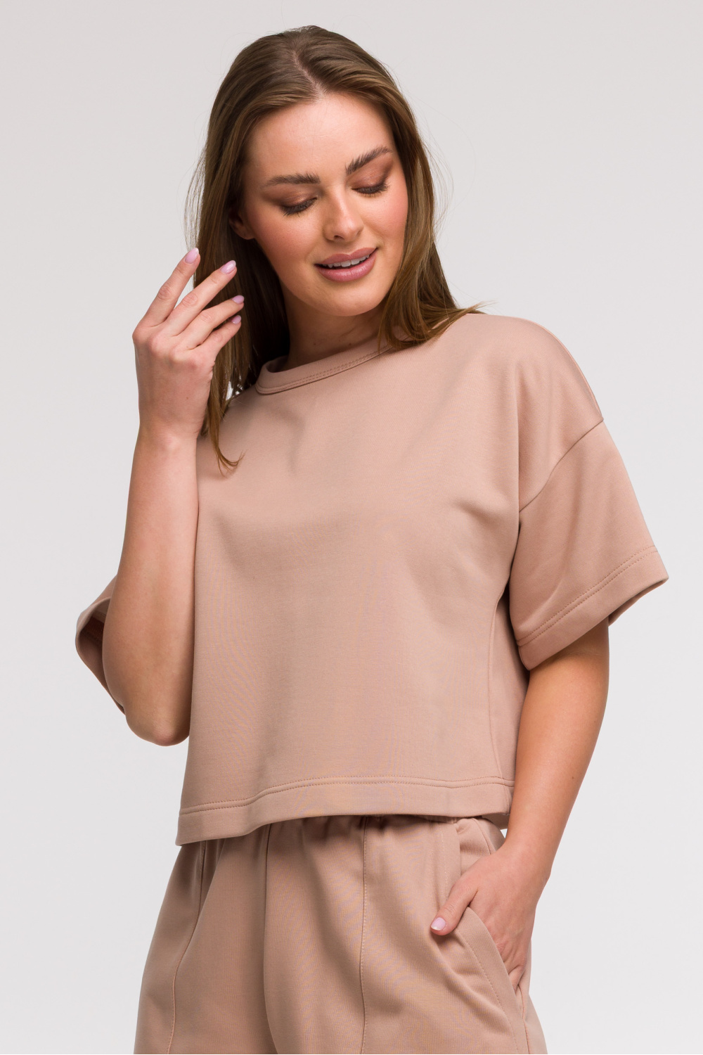 Bluza Damska Model B294 Mocca - BeWear211521 - Beżowy