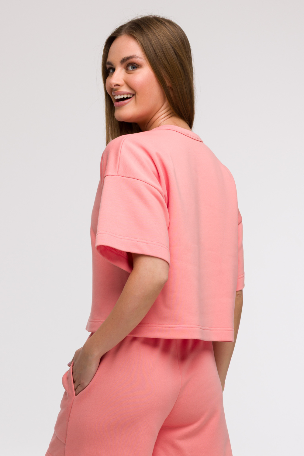Bluza Damska Model B294 Coral - BeWear211523 - Różowy - obrazek 3