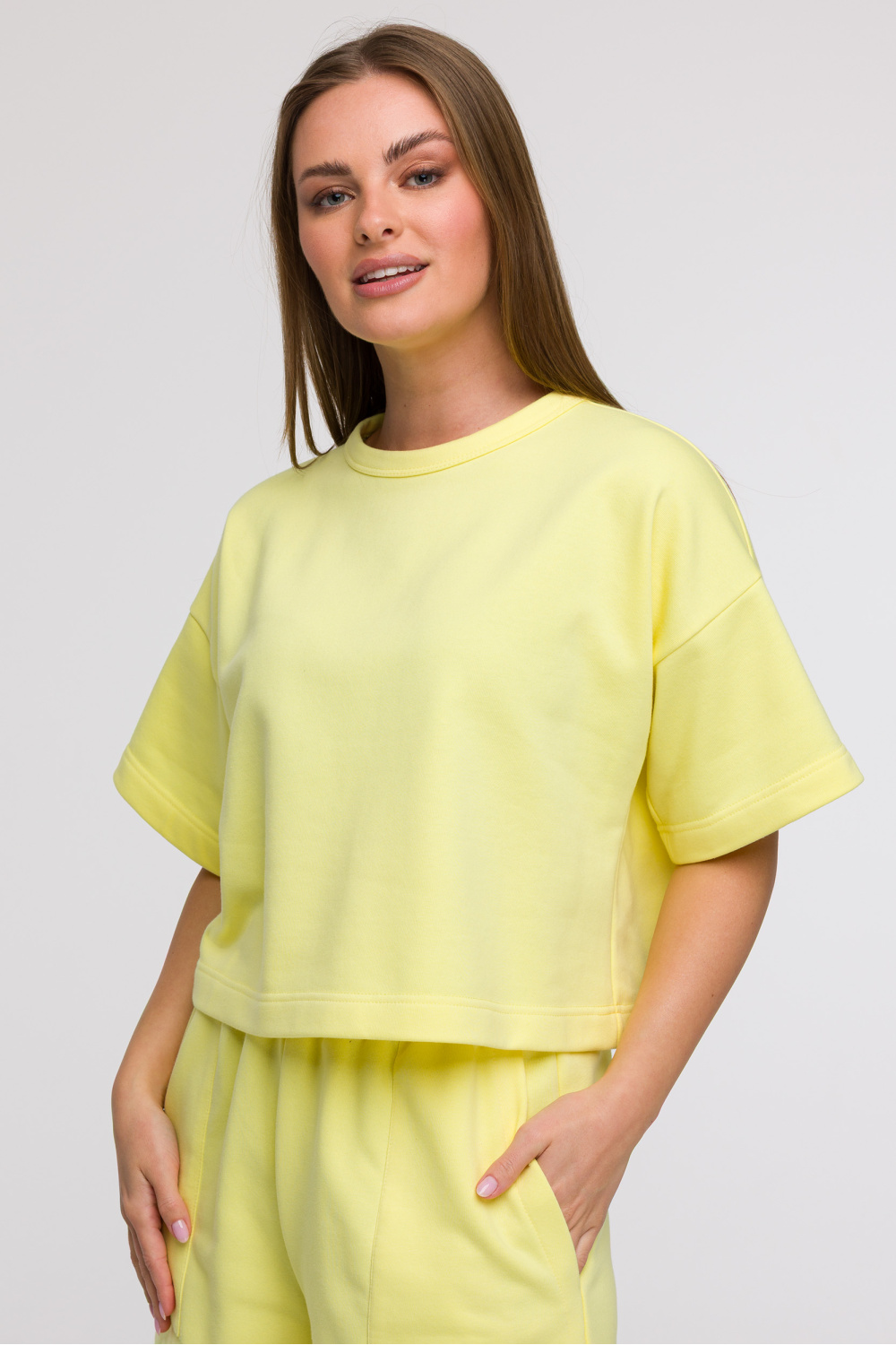 Bluza Damska Model B294 Cytryna - BeWear211524 - Żółty