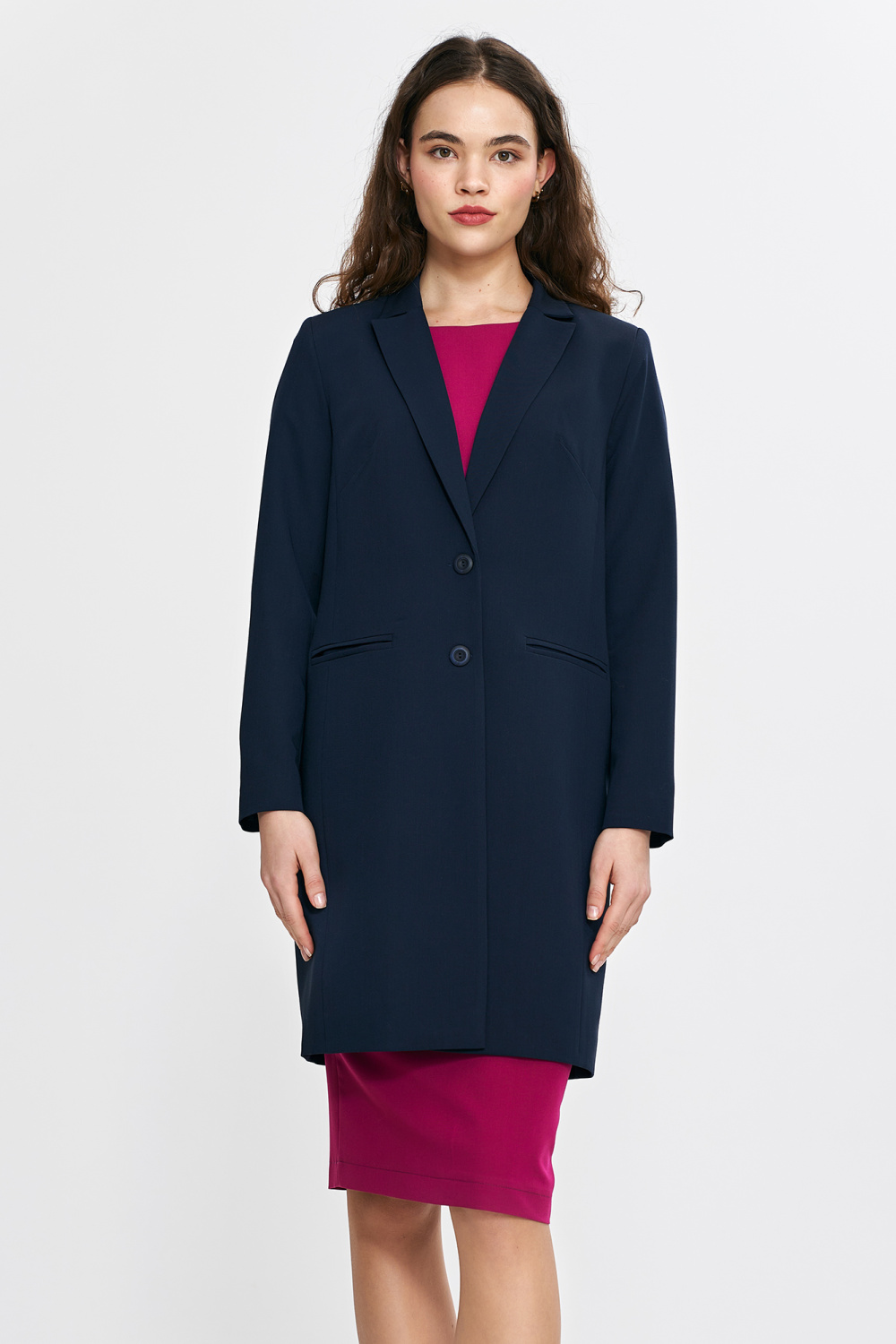Marynarka płaszczyk Z81 Navy - Nife211810 - Granatowy