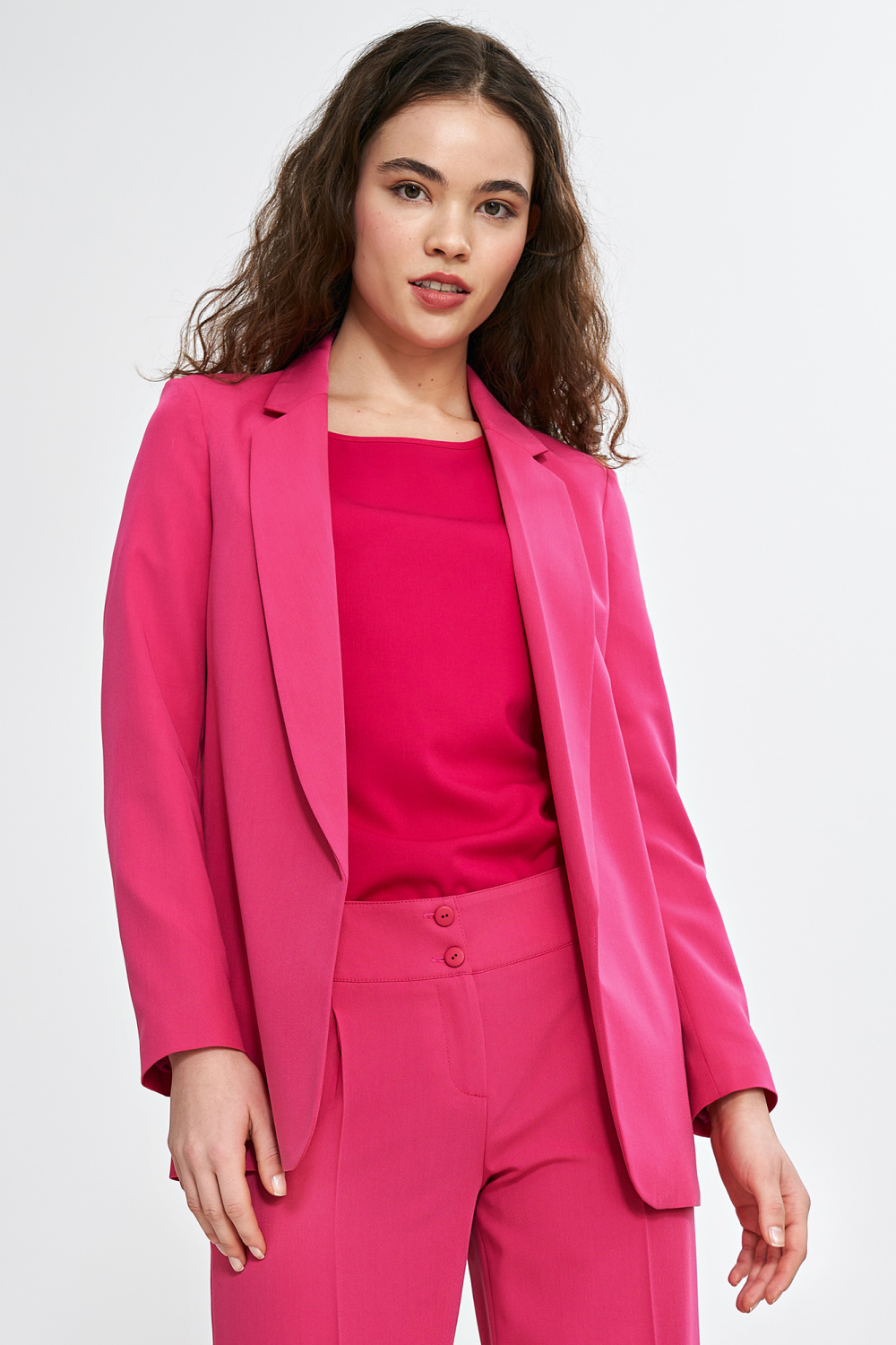 Klasyczna marynarka Z77 Pink - Nife211813 - Różowy