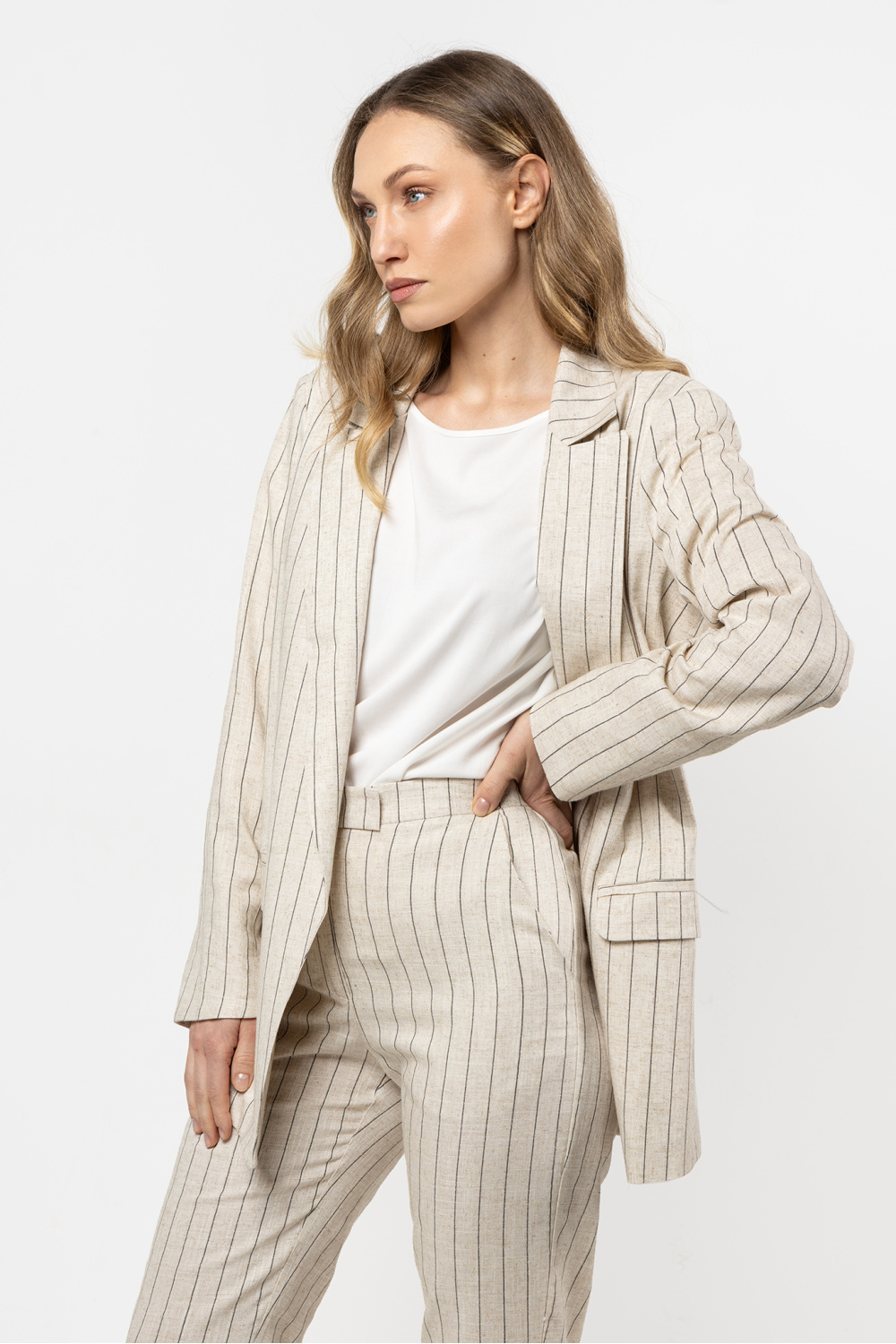 Marynarka Model A728 Mocca - awama212176 - Beżowy - obrazek 2