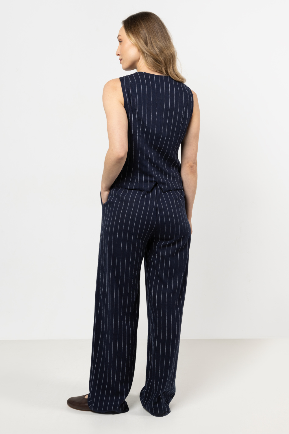 Spodnie Damskie Model A725 Navy - awama212186 - Granatowy - obrazek 3