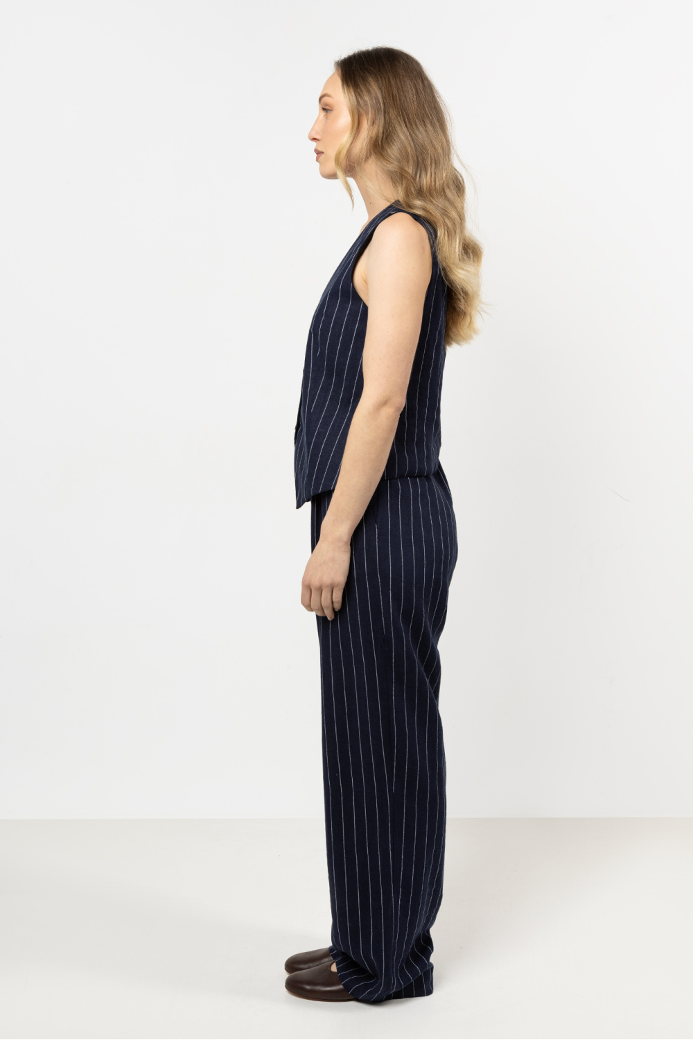 Spodnie Damskie Model A725 Navy - awama212186 - Granatowy - obrazek 4