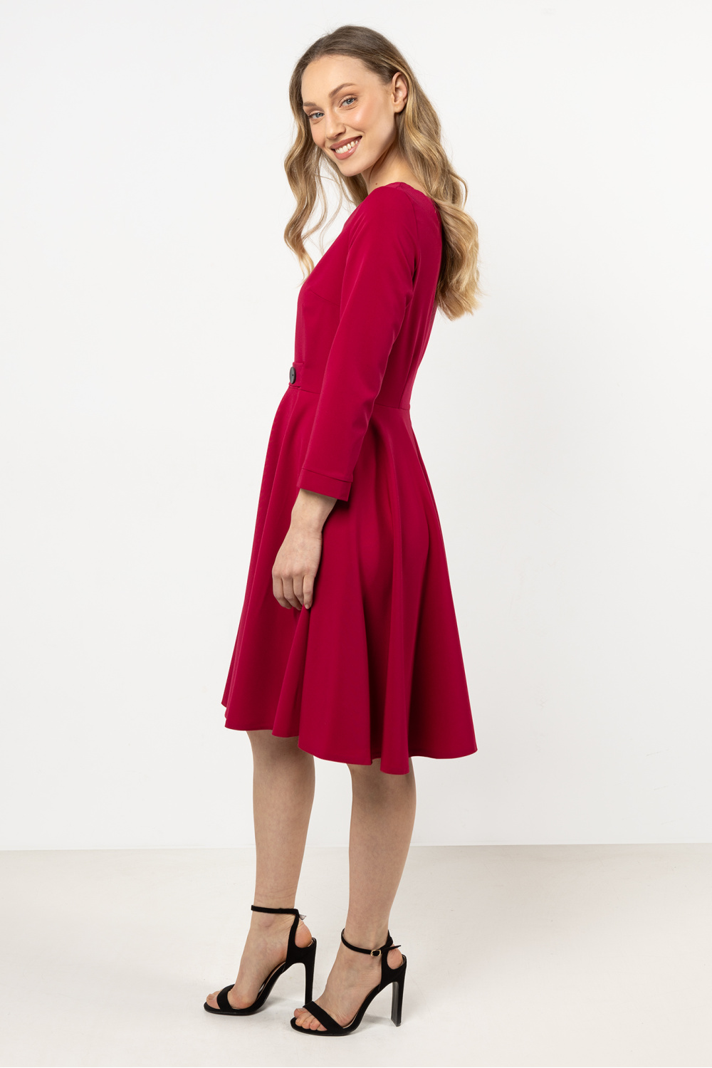 Sukienka Model A708 Claret - awama212239 - Czerwony - obrazek 4