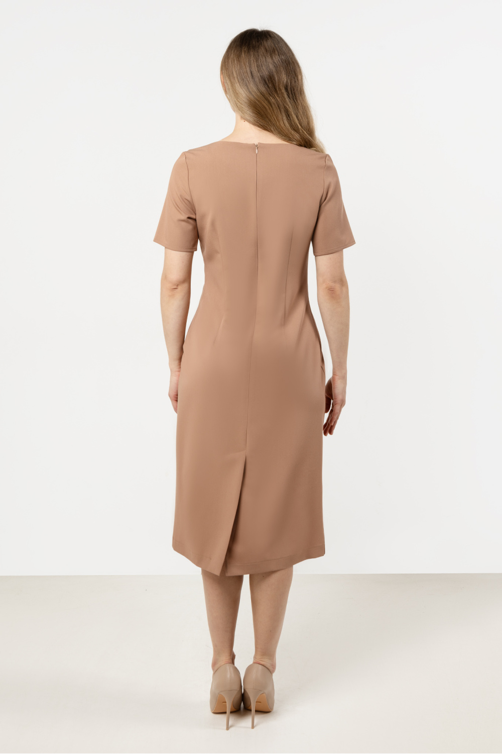Sukienka Model A706 Cappuccino - awama212247 - Beżowy - obrazek 3