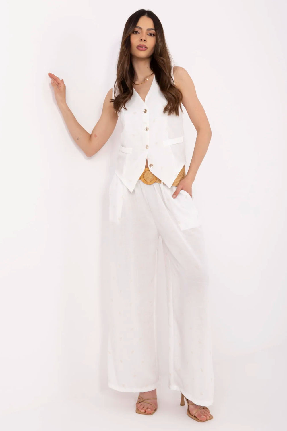 Spodnie Komplet Model DHJ-KMPL-20882.66 White - Italy Moda212299 - Biały