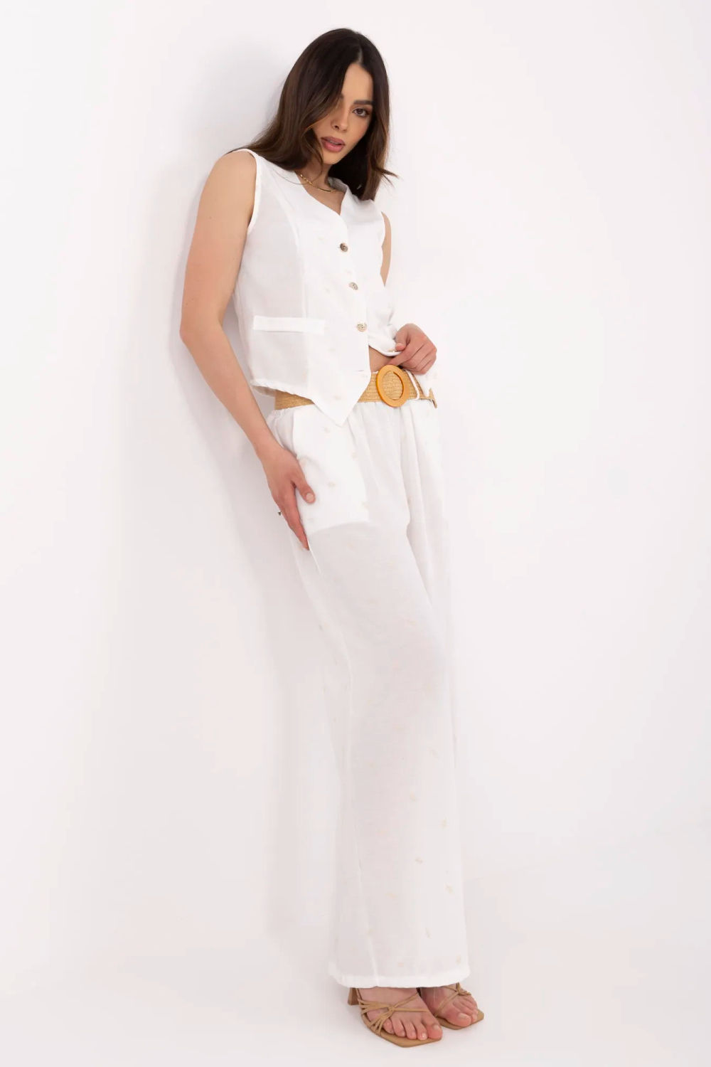 Spodnie Komplet Model DHJ-KMPL-20882.66 White - Italy Moda212299 - Biały - obrazek 2