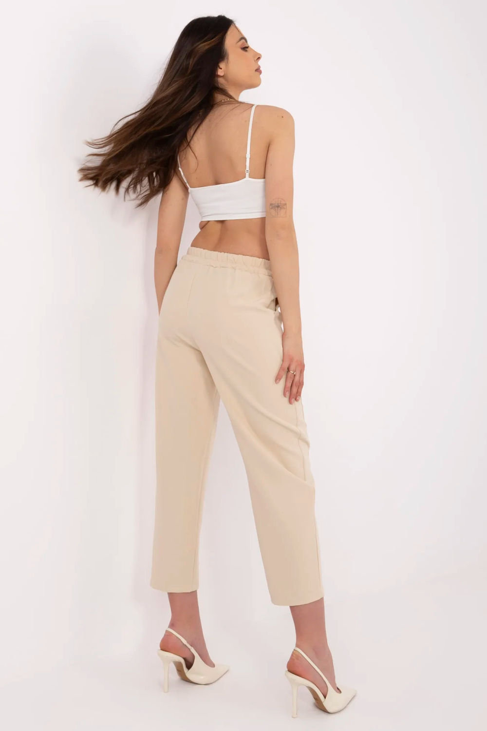 Spodnie Damskie Model TW-SP-BI-2171.68 Beige - Och Bella212654 - Beżowy - obrazek 3