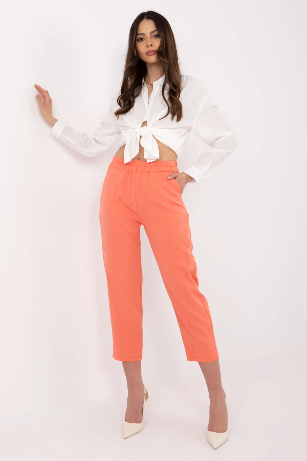 Spodnie Damskie Model TW-SP-BI-2171.68 Orange - Och Bella212655 - Pomarańczowy