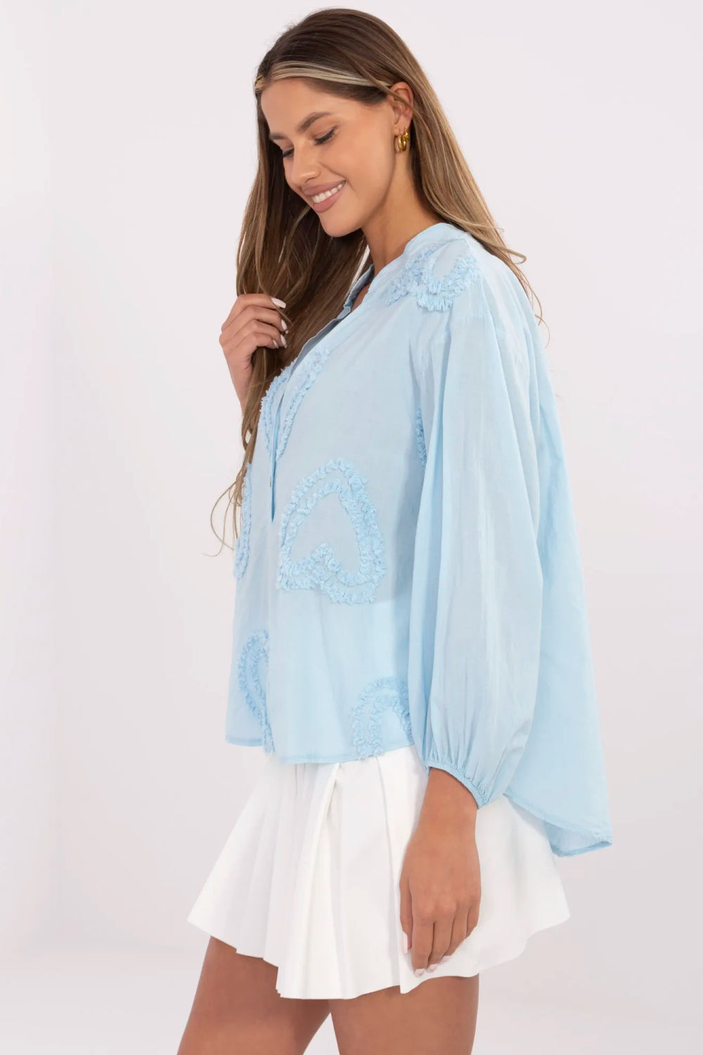 Bluzka Model TW-KS-BI-3145.67 Light Blue - Och Bella212657 - Niebieski - obrazek 2