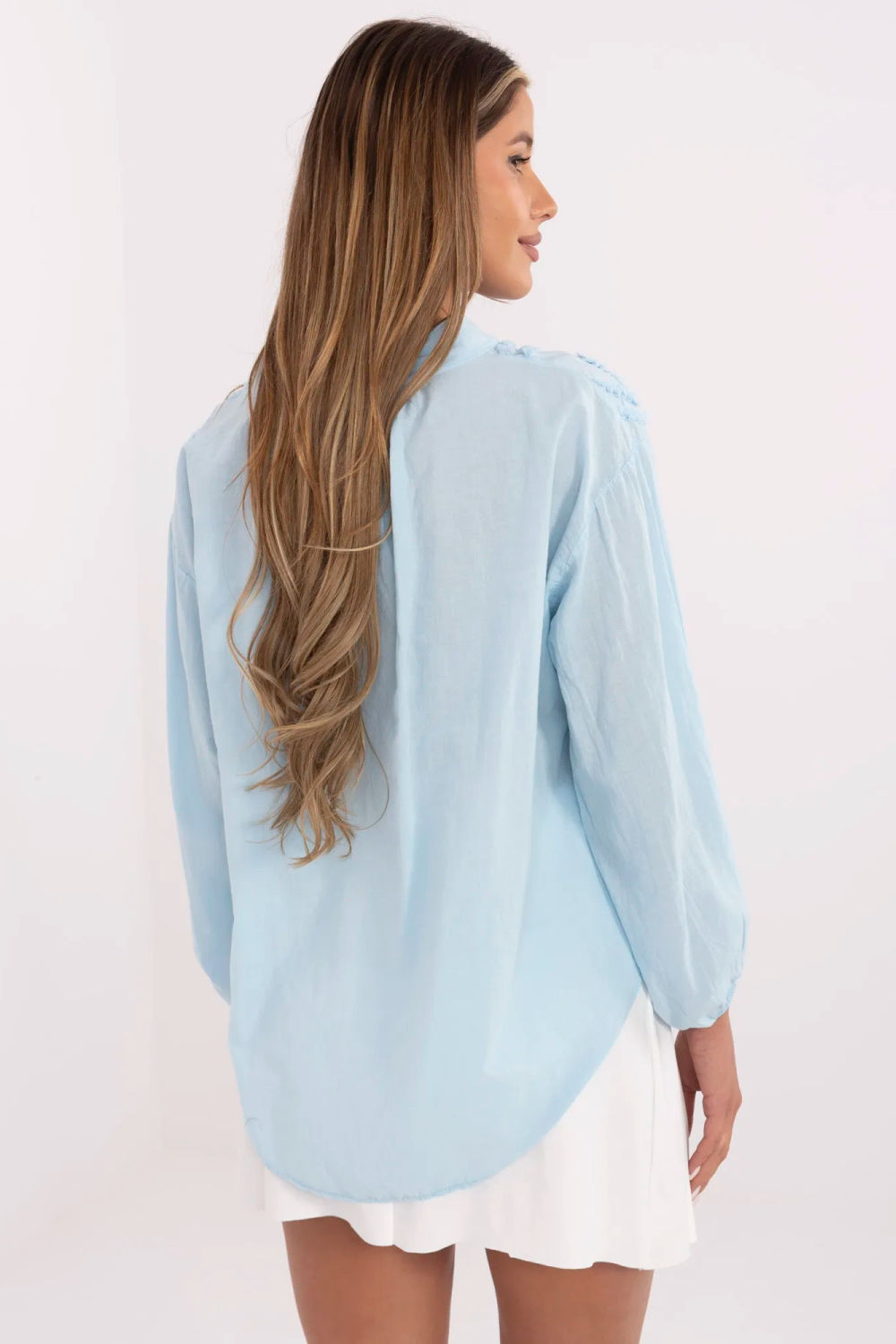 Bluzka Model TW-KS-BI-3145.67 Light Blue - Och Bella212657 - Niebieski - obrazek 3