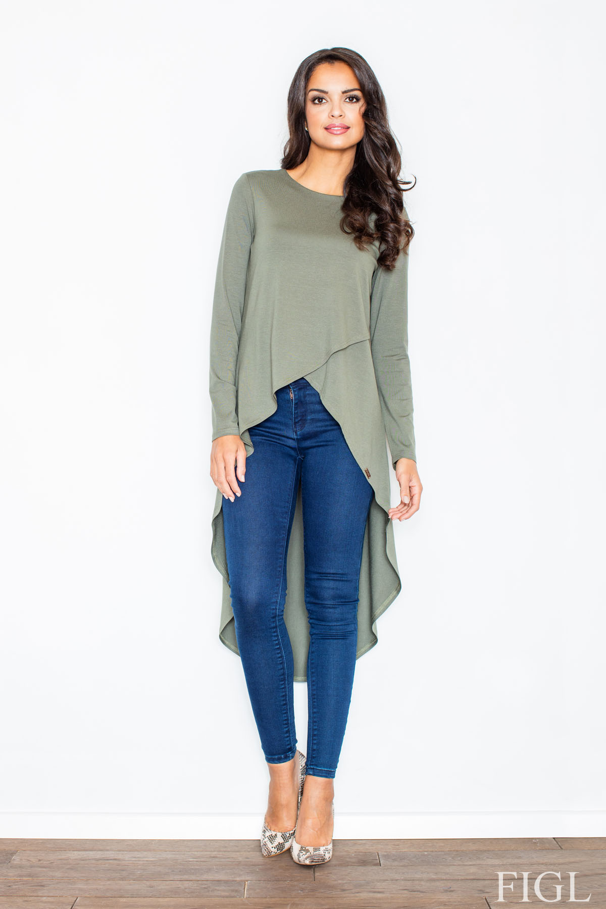 Tunika Model M412 Khaki - Figl47946 - Zielony