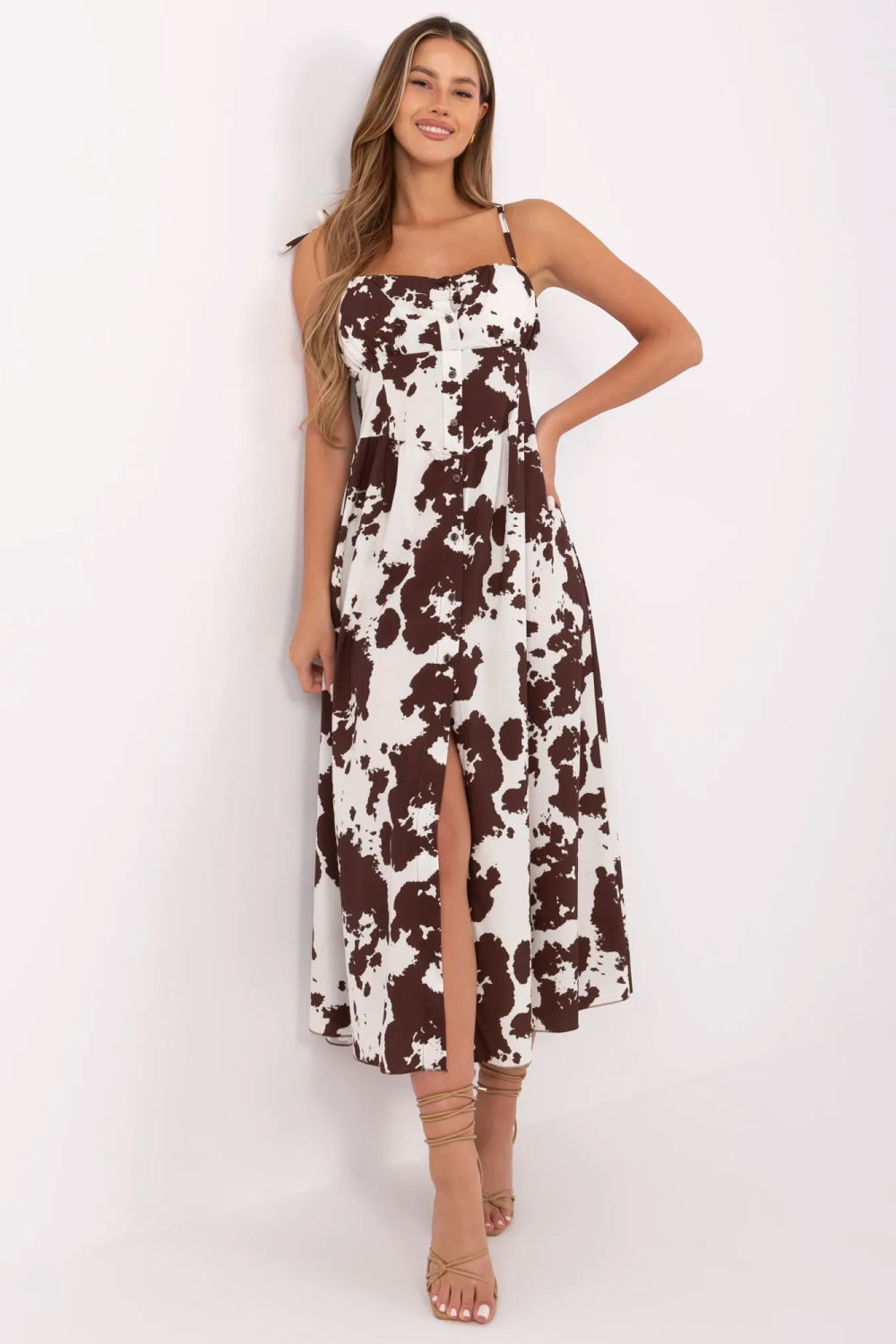 Sukienka Model MI-SK-23817-10.78 Brown - Italy Moda213226 - Brązowy