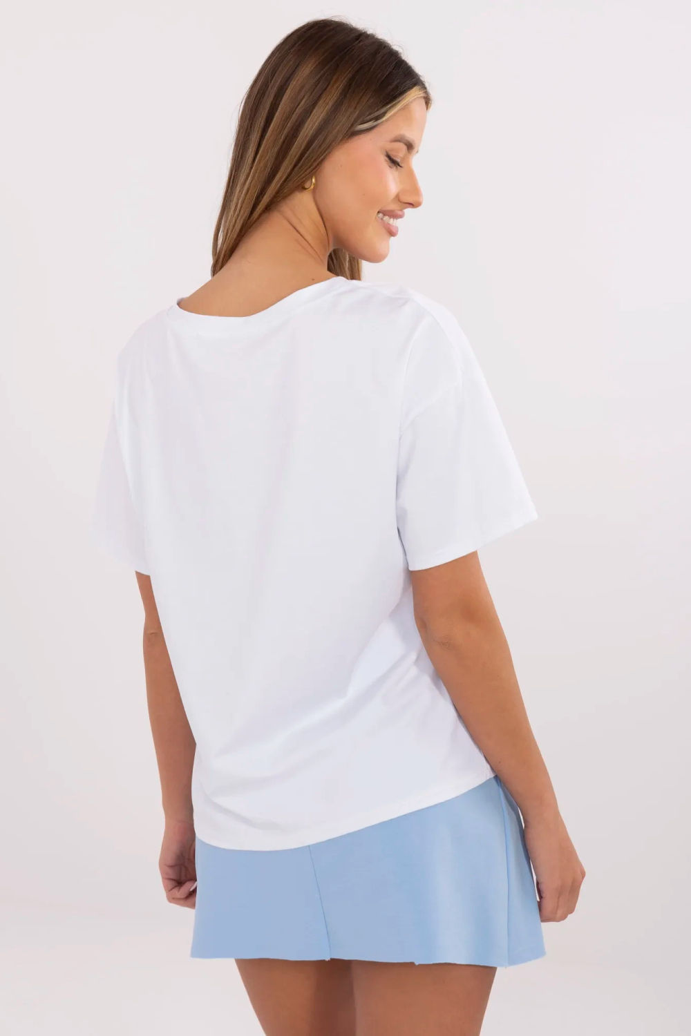 Tshirt Damski Model MI-TS-M3221G.75 White - Italy Moda213256 - Biały - obrazek 3