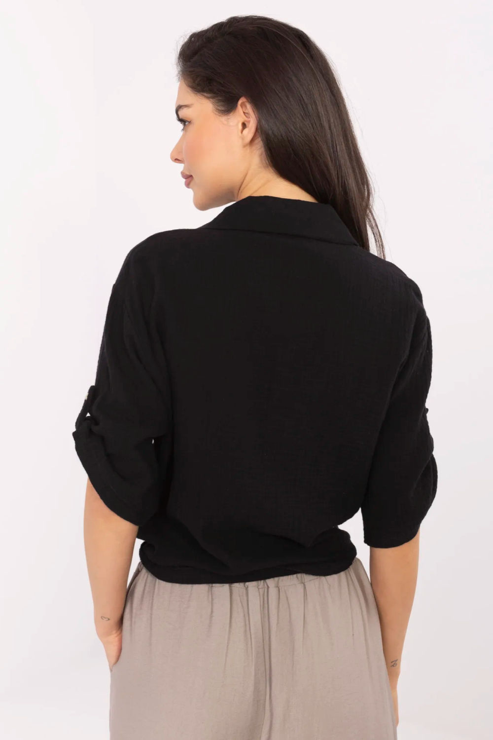Koszula Damska Model DHJ-KS-8595-1.66 Black - Italy Moda213429 - Czarny - obrazek 3