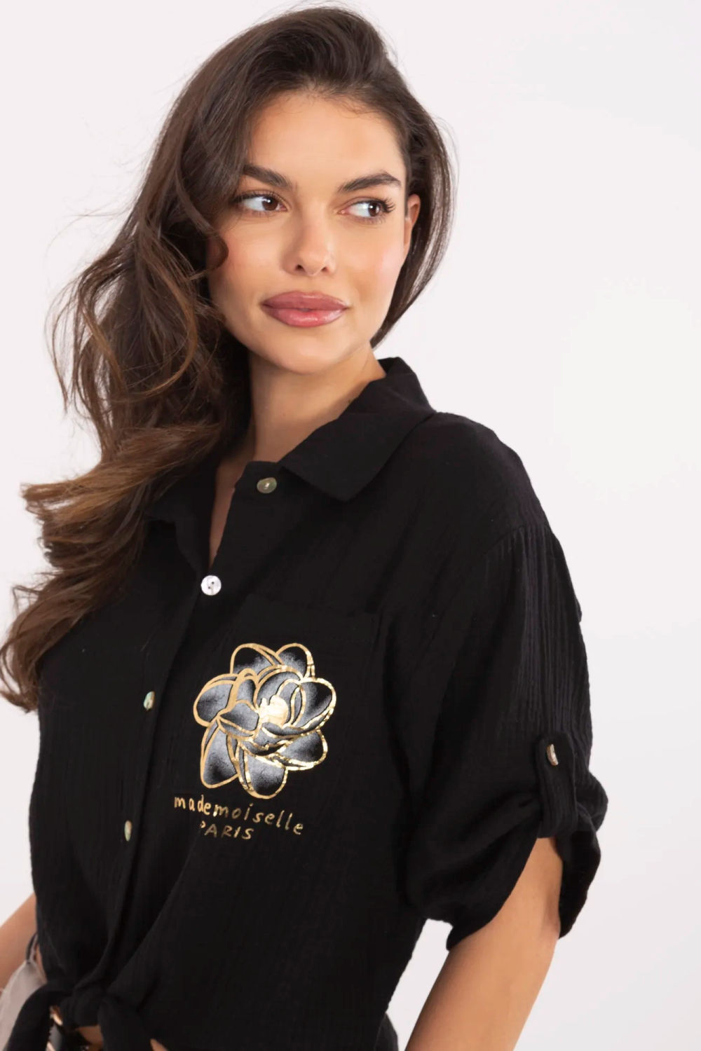 Koszula Damska Model DHJ-KS-8595-1.66 Black - Italy Moda213429 - Czarny - obrazek 4