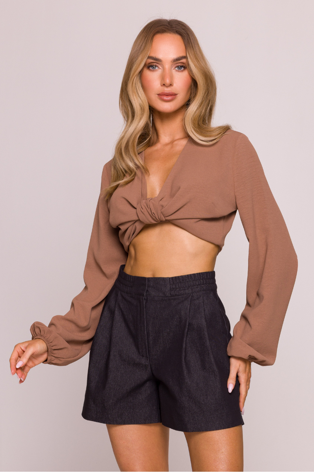 Szorty Damskie Model MOE860 Grafit - Moe213967 - Szary