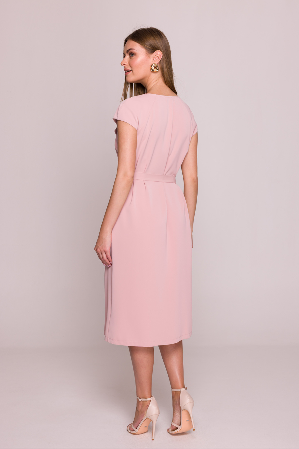 Sukienka Model S411 Powder Pink - Stylove214653 - Różowy - obrazek 2