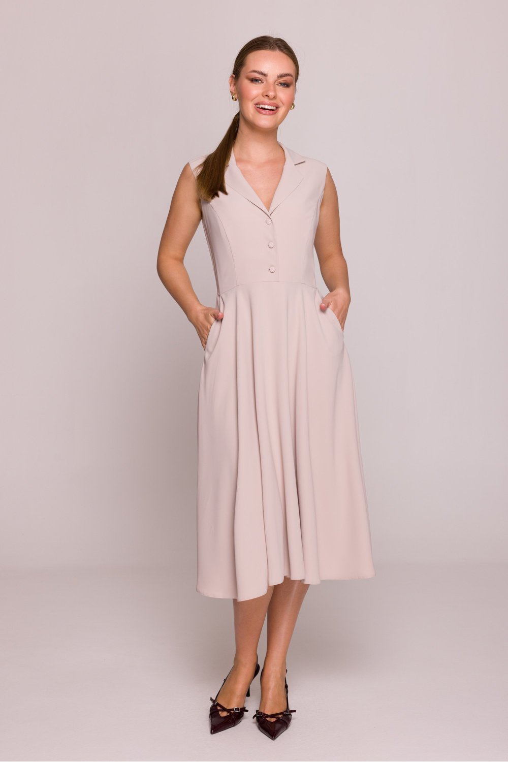 Sukienka Model S409 Beige - Stylove214665 - Beżowy