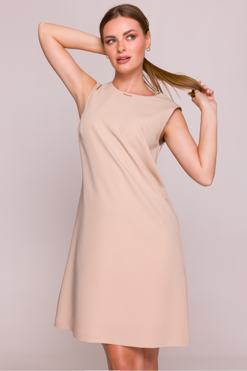 Sukienka Model S408 Beige - Stylove214670 - Beżowy