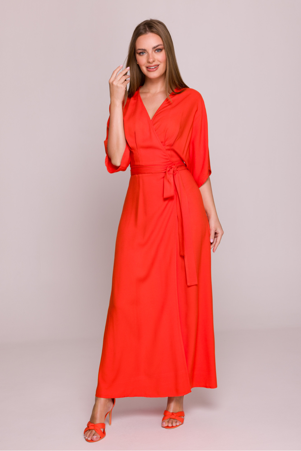 Sukienka Model S406 Coral - Stylove214678 - Czerwony