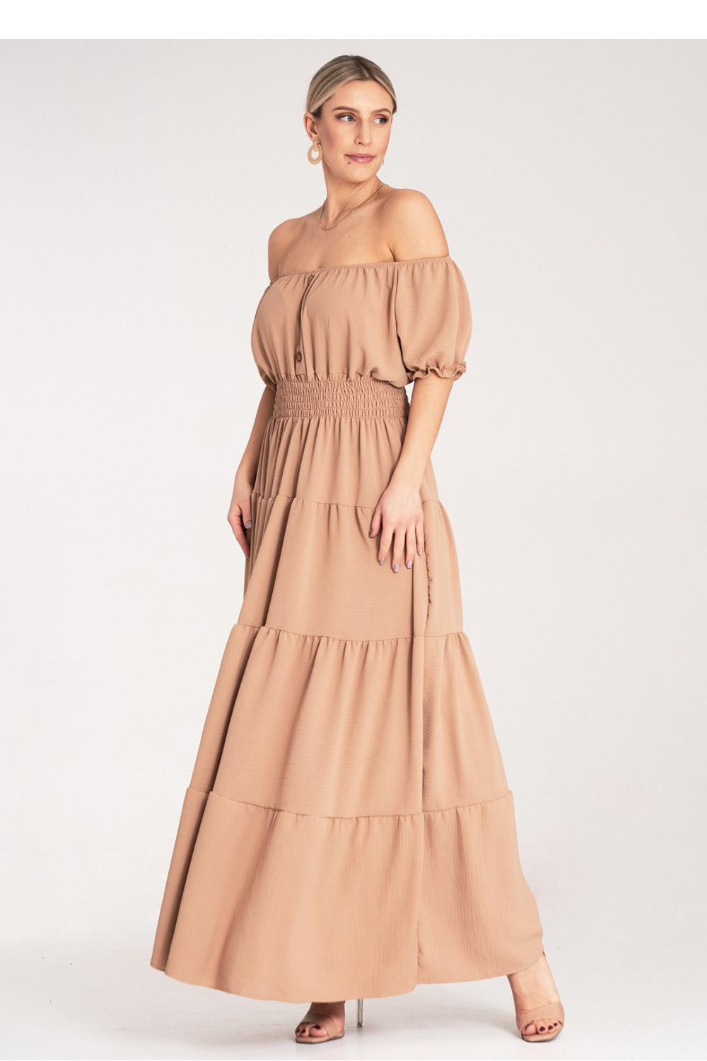 Sukienka Model M1170 Beige - Figl214816 - Beżowy - obrazek 4