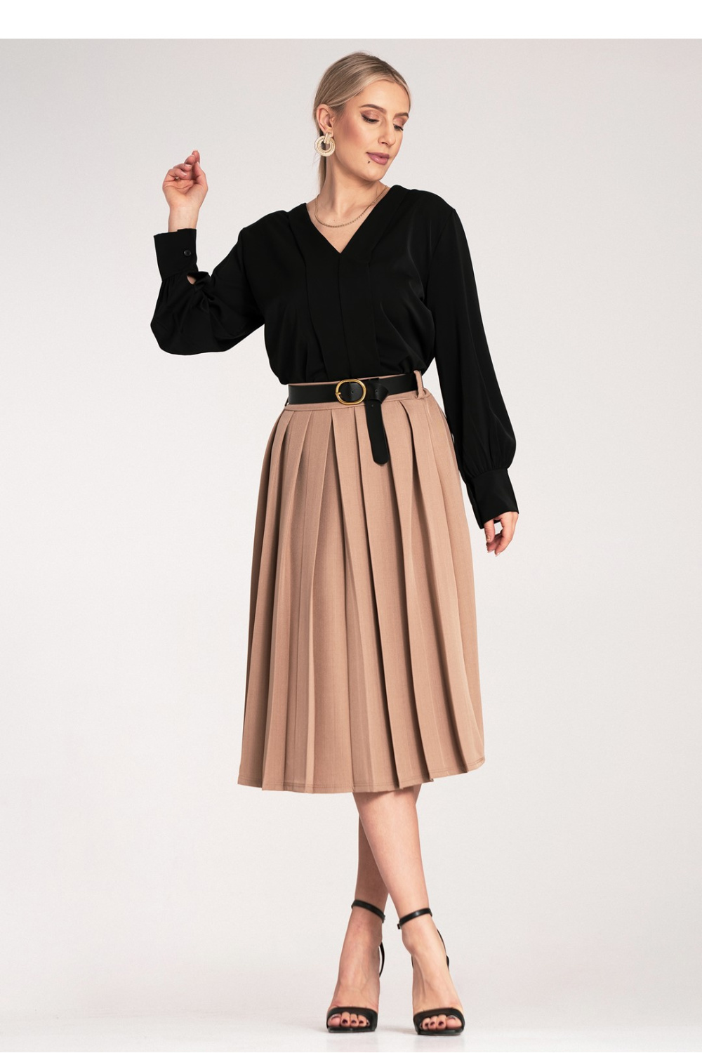 Spódnica Model M1154 Beige - Figl214831 - Beżowy - obrazek 2