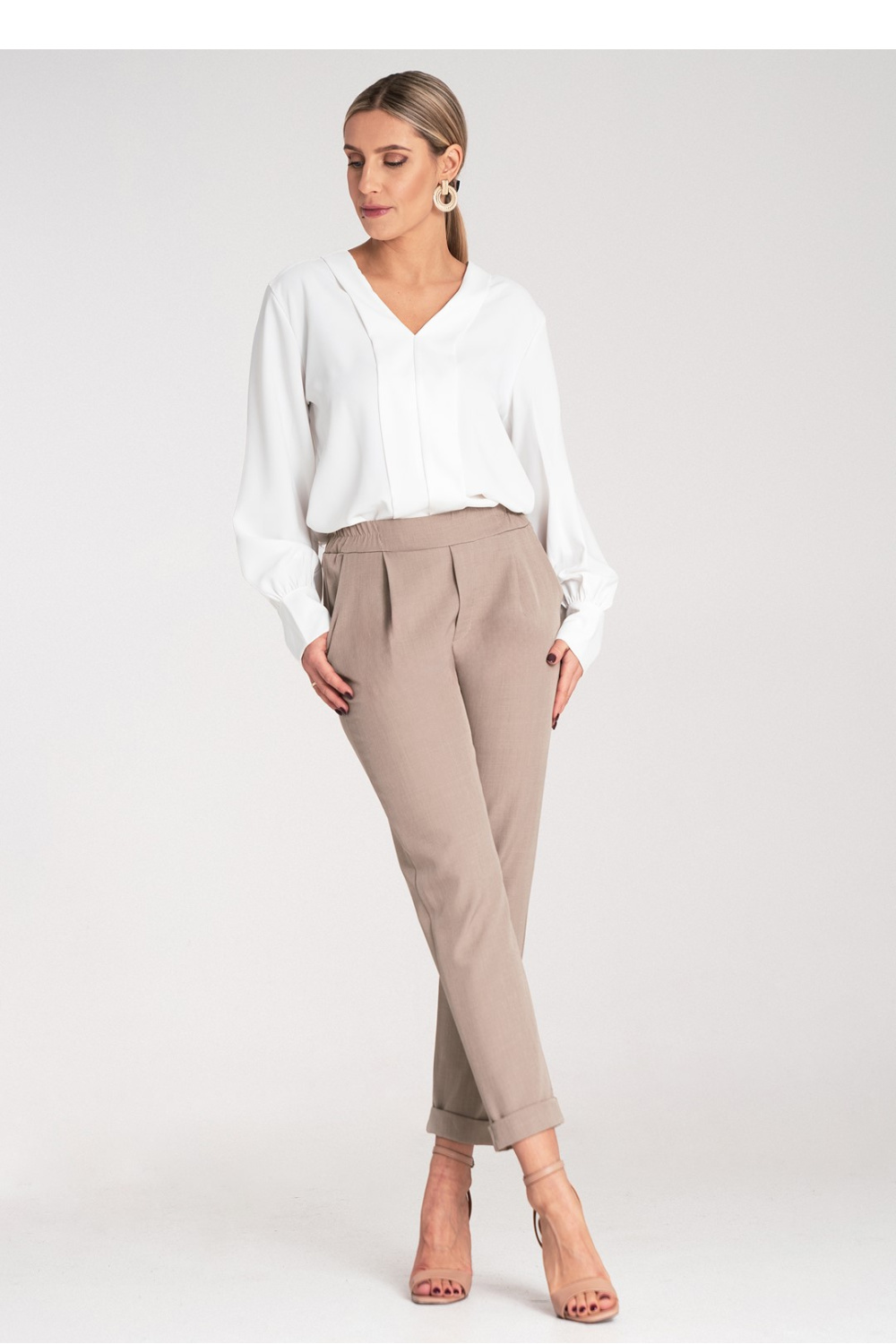 Spodnie Damskie Model M1161 Beige - Figl214835 - Beżowy