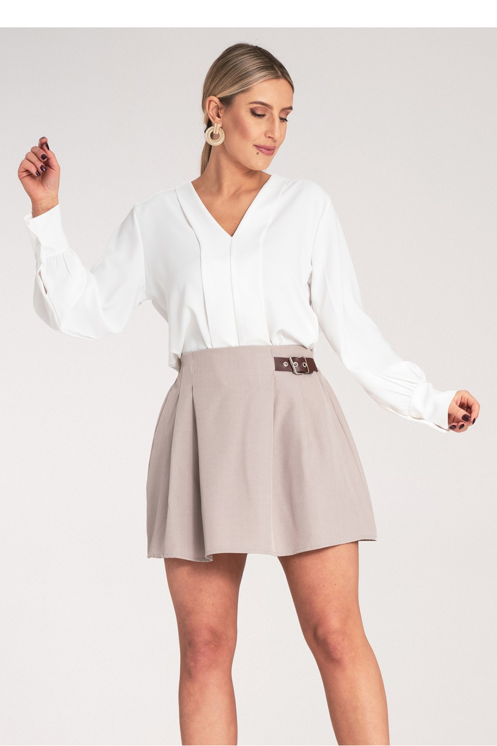 Spódnica Model M1157 Beige - Figl214847 - Beżowy - obrazek 4