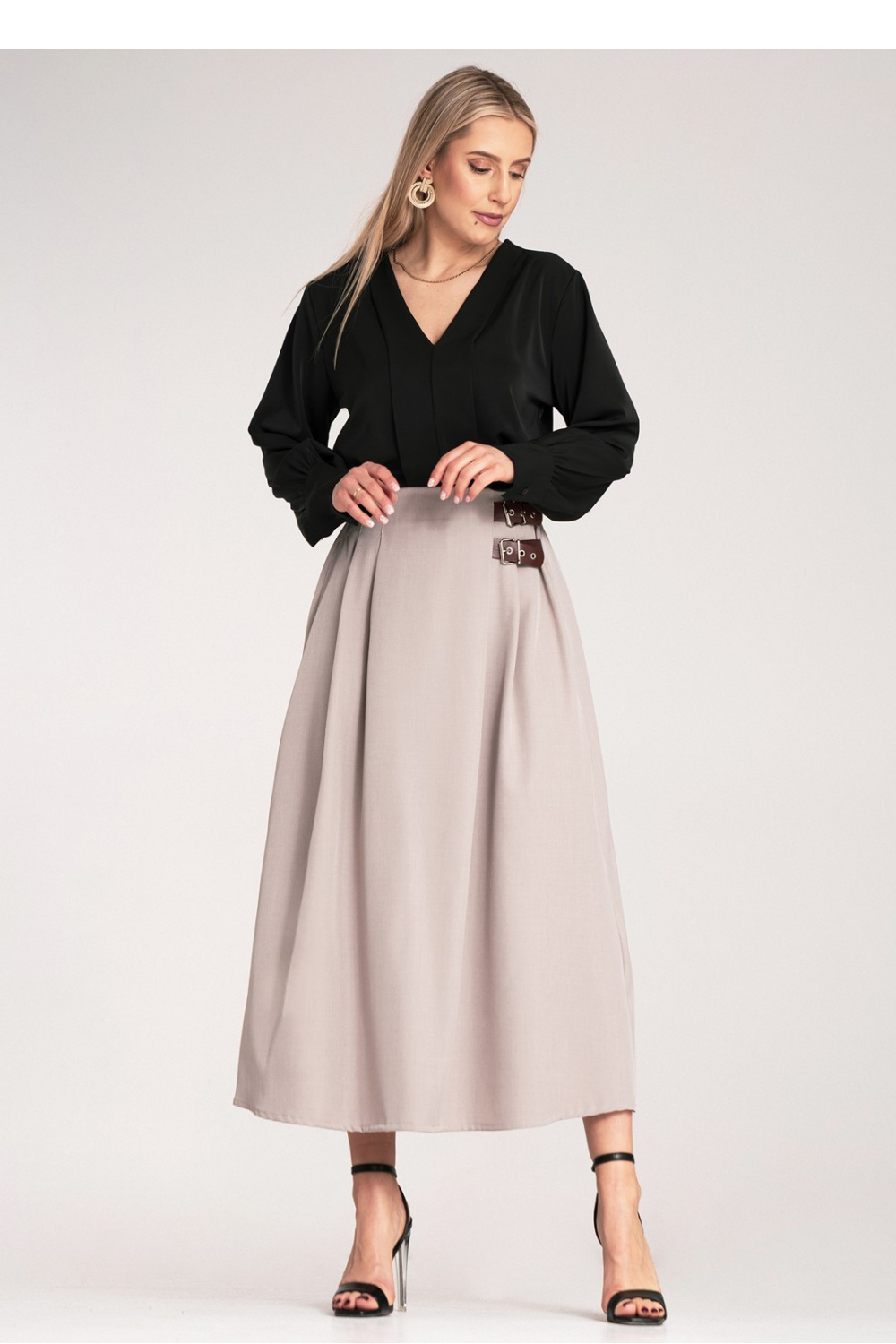 Spódnica Model M1156 Beige - Figl214849 - Beżowy - obrazek 4
