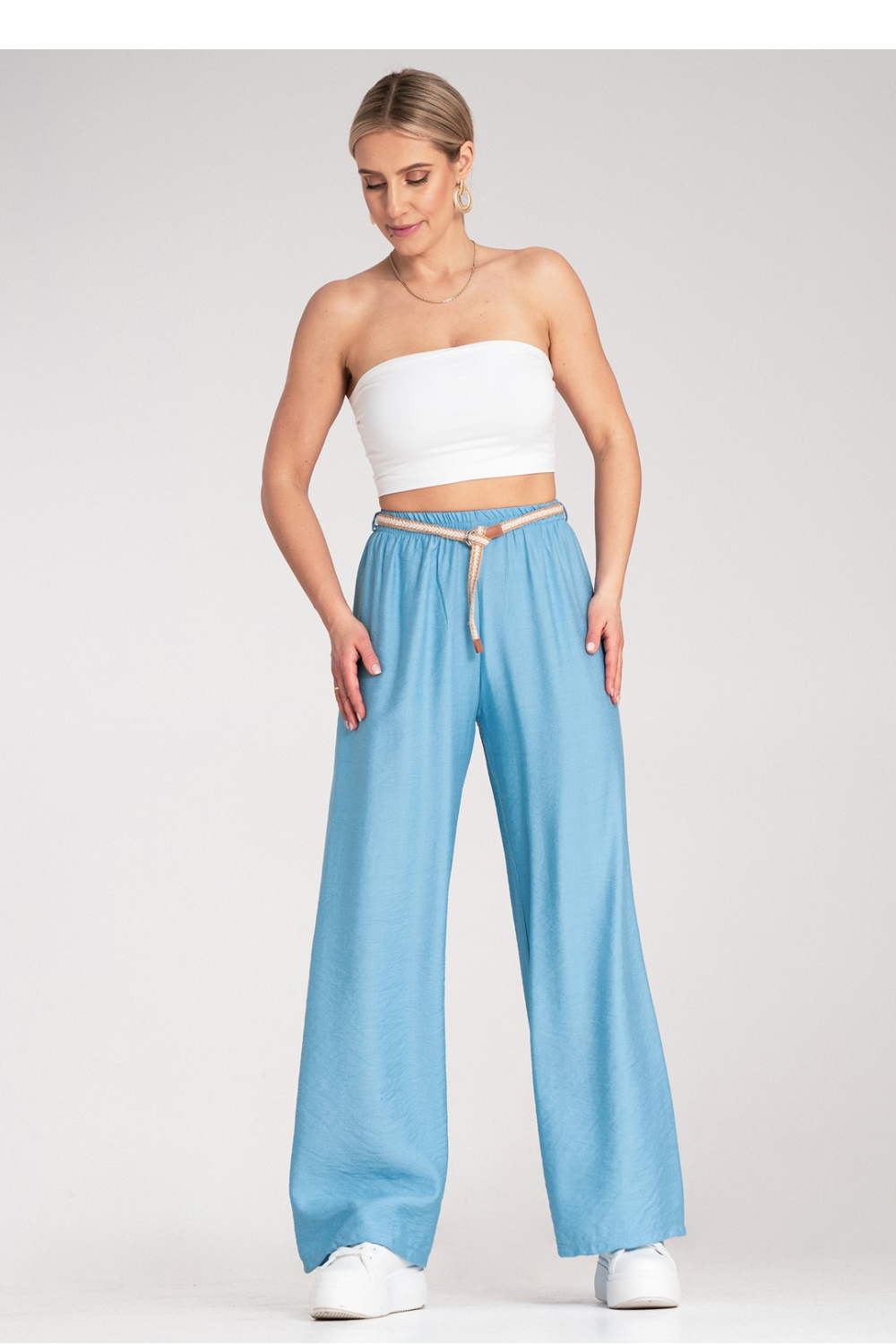 Spodnie Damskie Model M1149 Blue - Figl214855 - Niebieski - obrazek 4