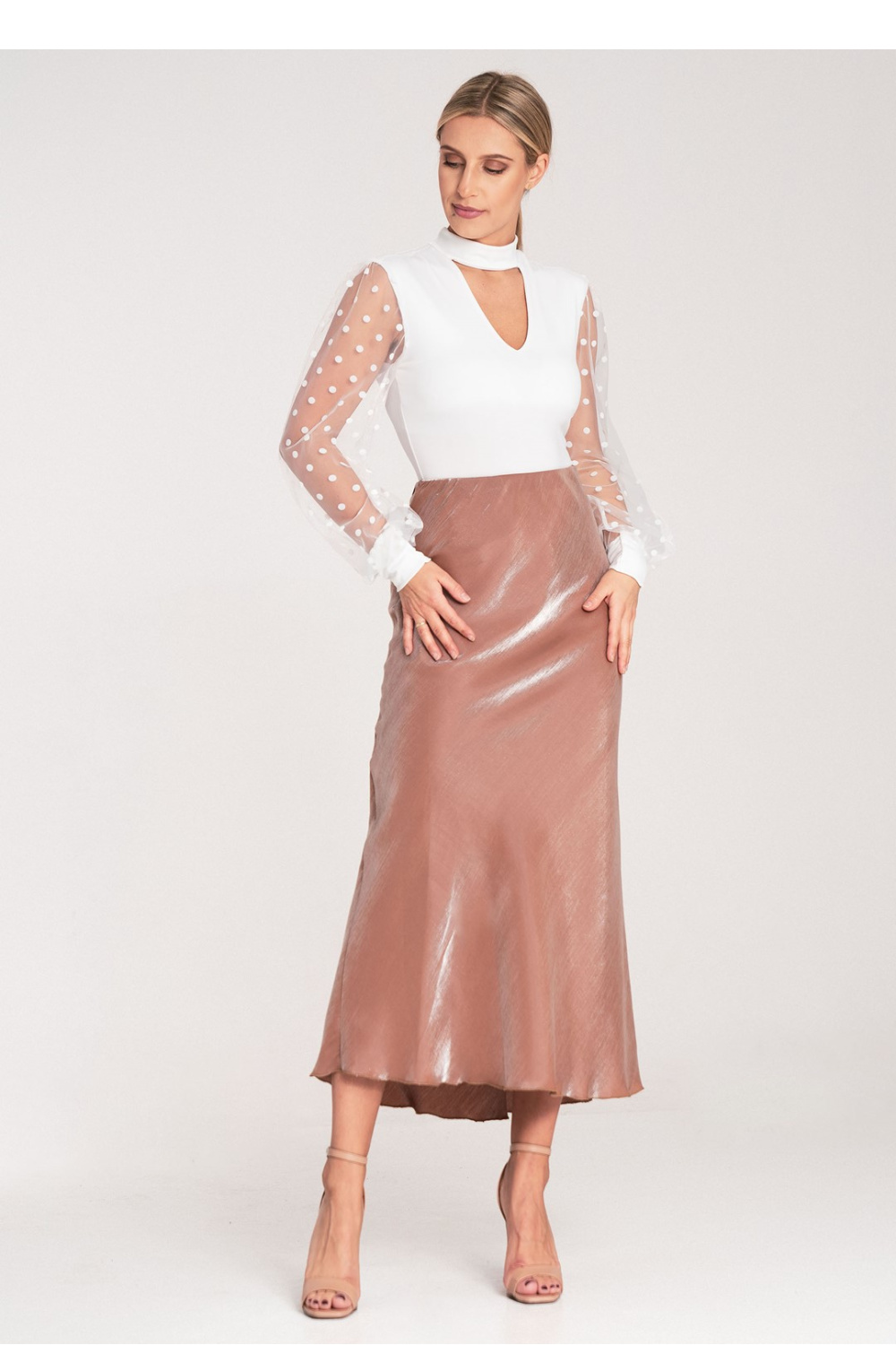 Spódnica Model M1084 Beige - Figl214937 - Beżowy - obrazek 2