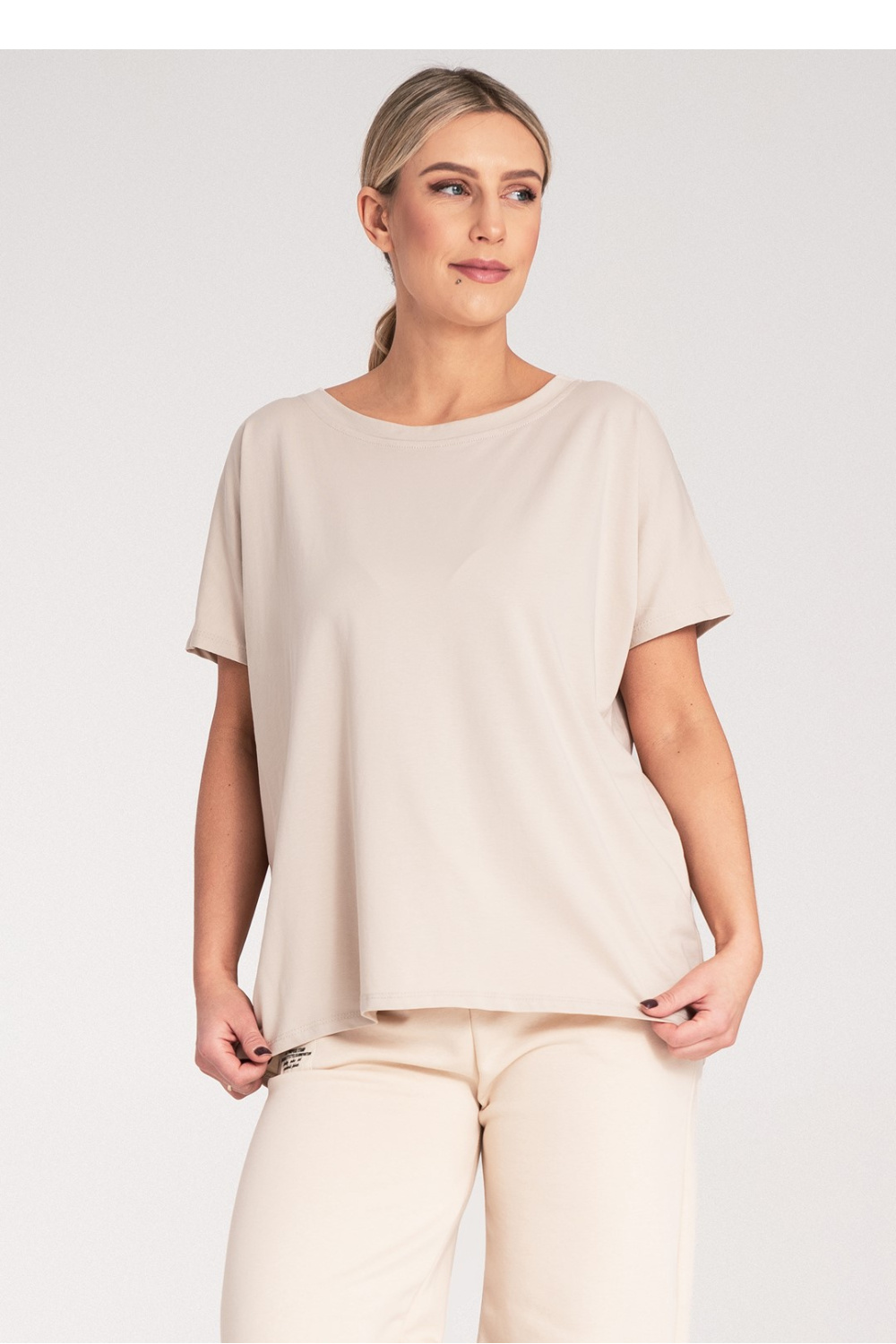 Tshirt Damski Model M1164 Beige - Figl214967 - Beżowy - obrazek 2