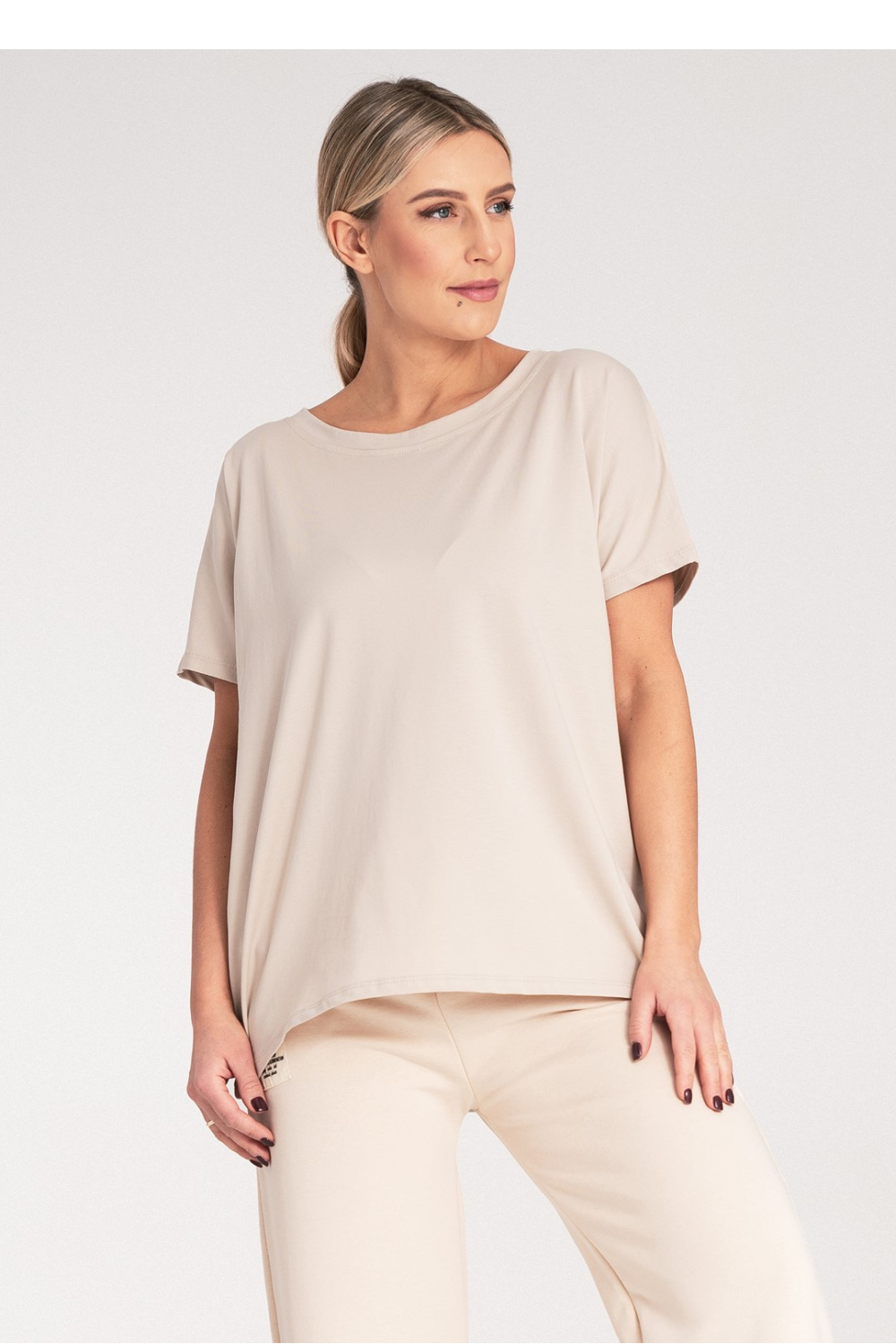 Tshirt Damski Model M1164 Beige - Figl214967 - Beżowy - obrazek 4