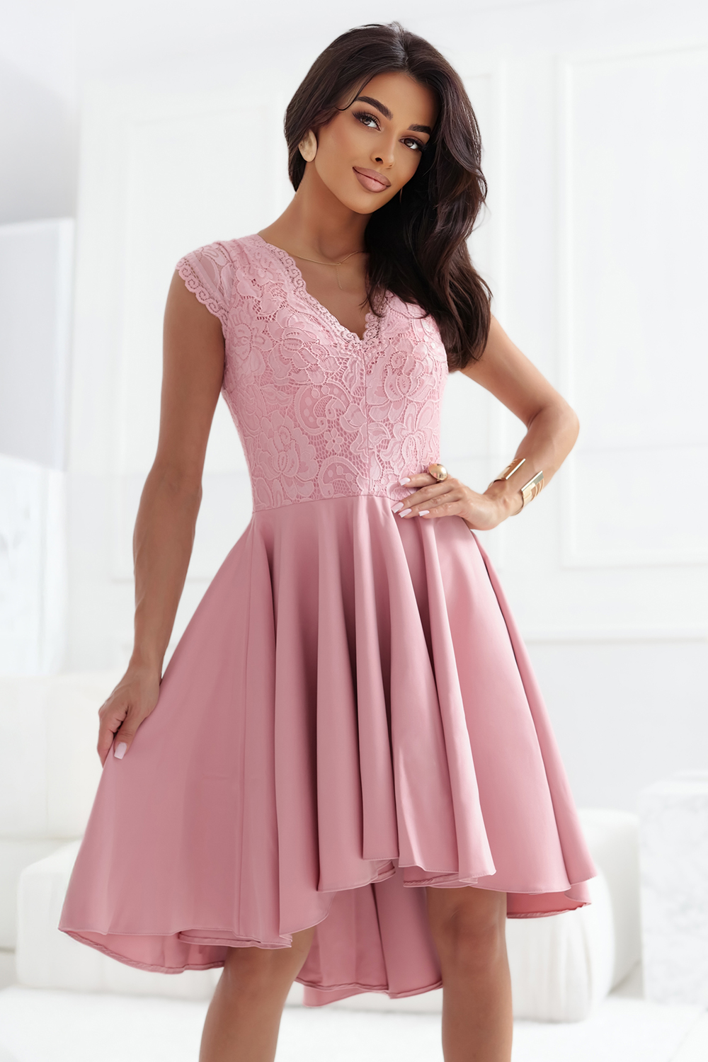 Sukienka Model Patricia 300-7 Dirty Pink - Numoco215902 - Różowy
