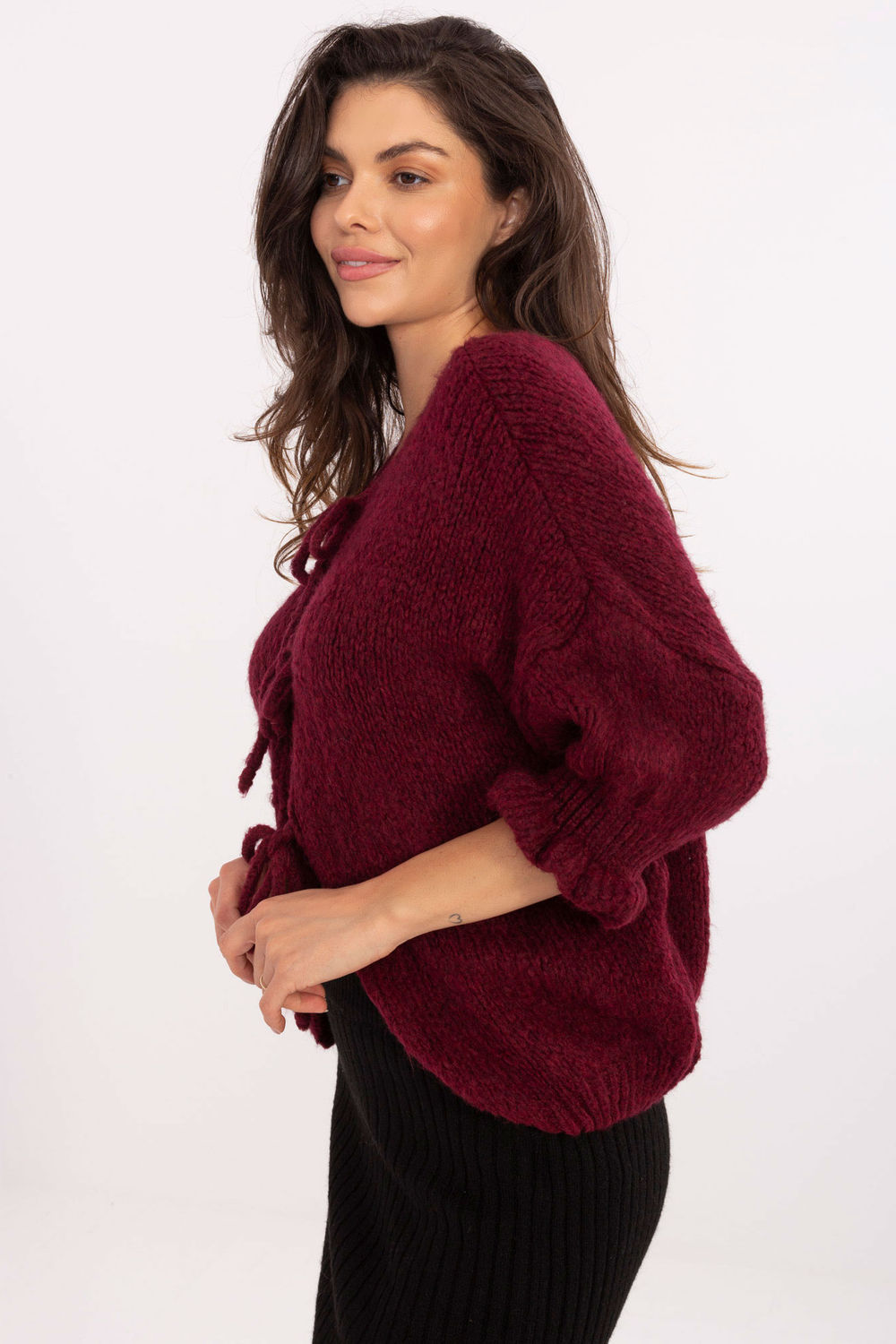 Sweter Damski Model MI-SW-2911.91 Bordo - Italy Moda216109 - Czerwony - obrazek 2