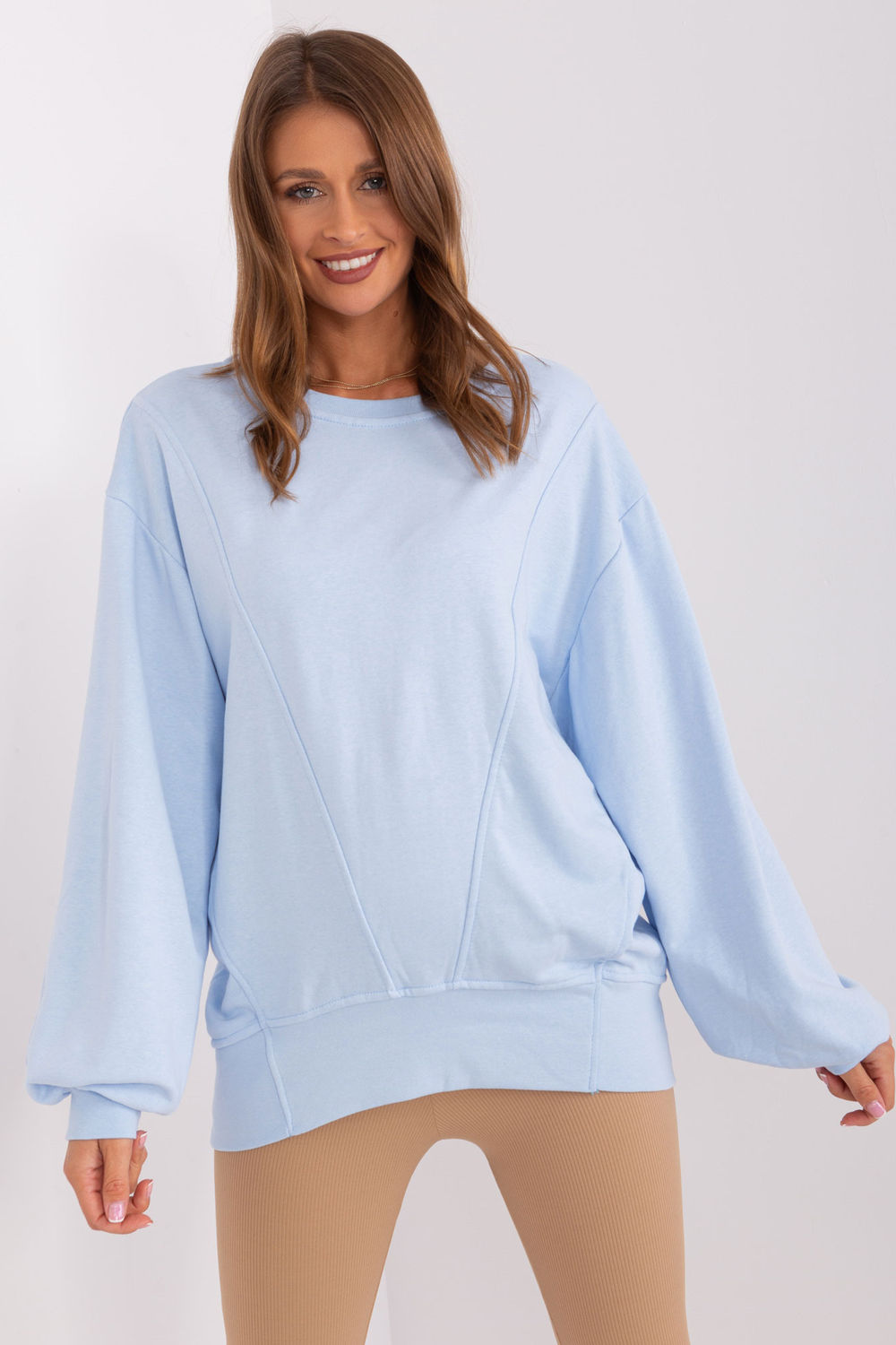 Bluza Damska Model EM-BL-716.14 Light Blue - Ex Moda216158 - Niebieski