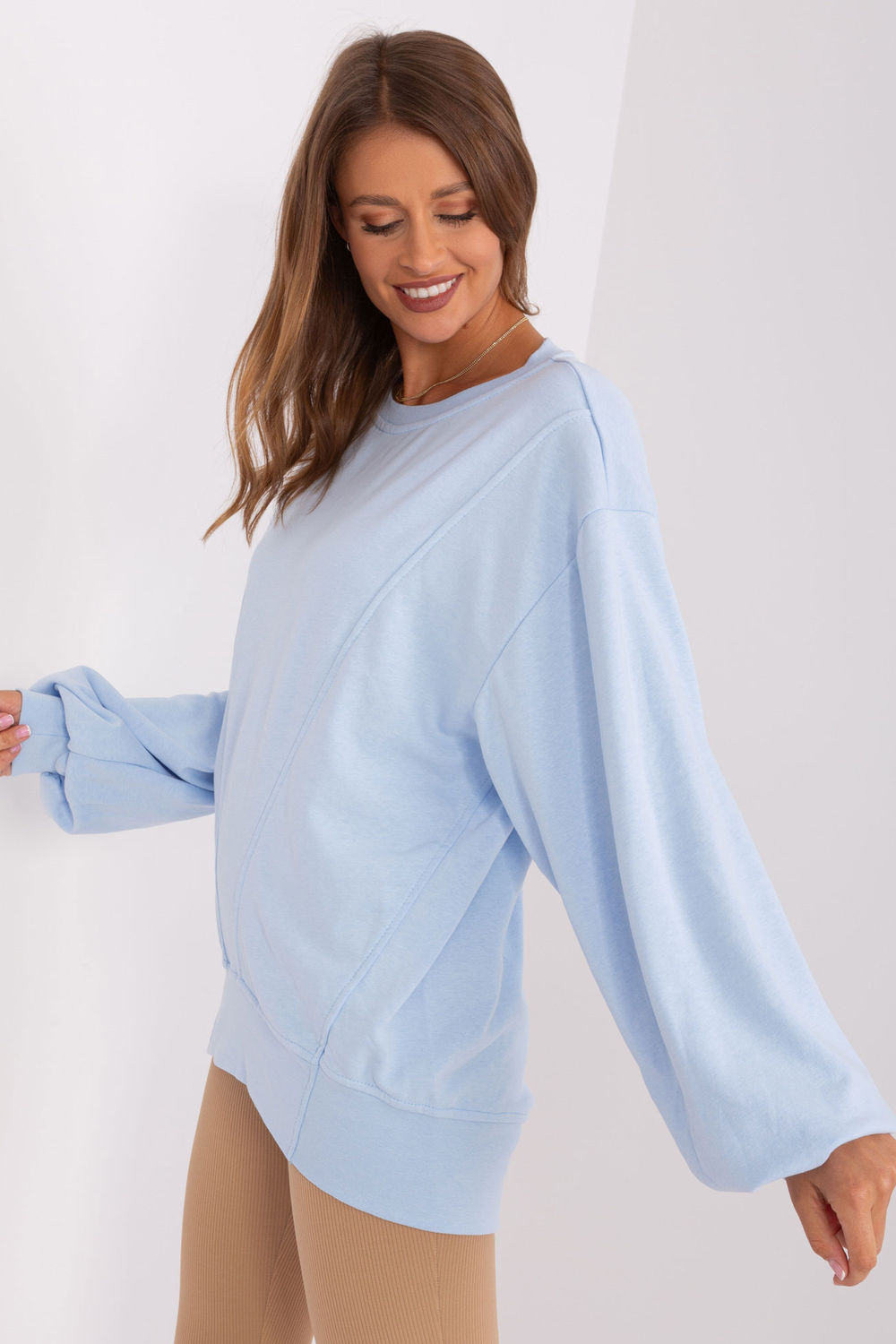 Bluza Damska Model EM-BL-716.14 Light Blue - Ex Moda216158 - Niebieski - obrazek 3