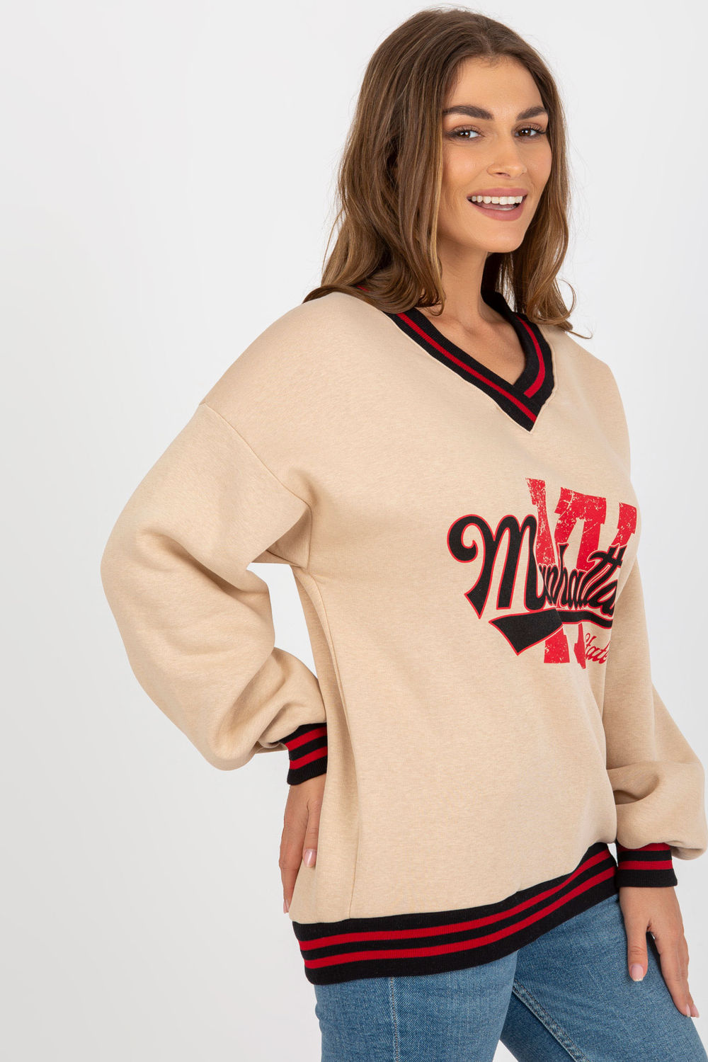 Bluza Damska Model EM-BL-754.37 Beige - Ex Moda216168 - Beżowy - obrazek 2