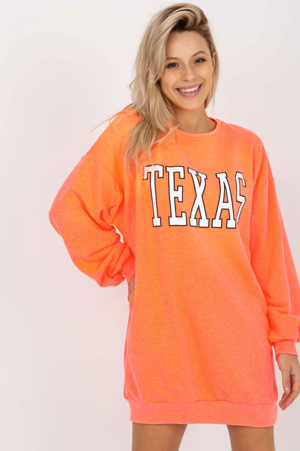 Bluza Damska Model EM-BL-U719.82P Fluo Orange - Ex Moda216175 - Pomarańczowy