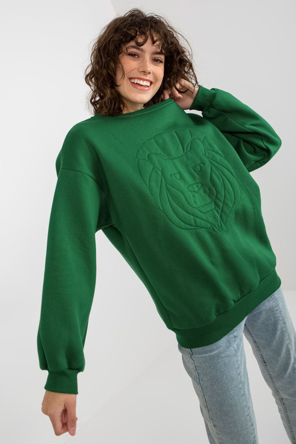 Bluza Damska Model EM-BL-617-4.41P Dark Green - Ex Moda216190 - Zielony - obrazek 4