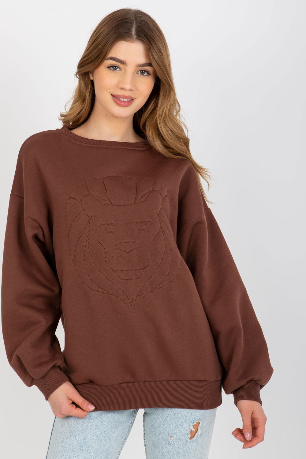 Bluza Damska Model EM-BL-617-4.41P Brown - Ex Moda216192 - Brązowy