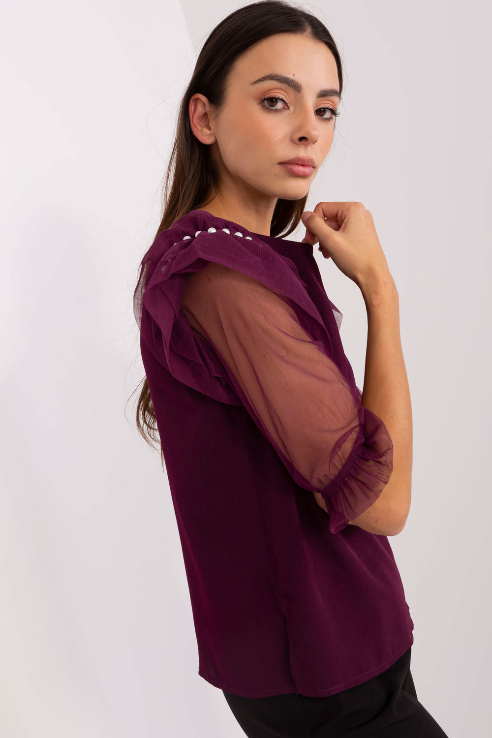 Bluzka Model LK-BZ-506682.26P Dark Violet - Lakerta216395 - Fioletowy - obrazek 2