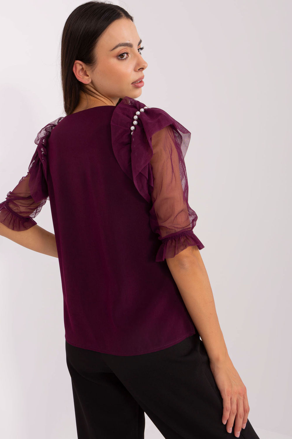 Bluzka Model LK-BZ-506682.26P Dark Violet - Lakerta216395 - Fioletowy - obrazek 3