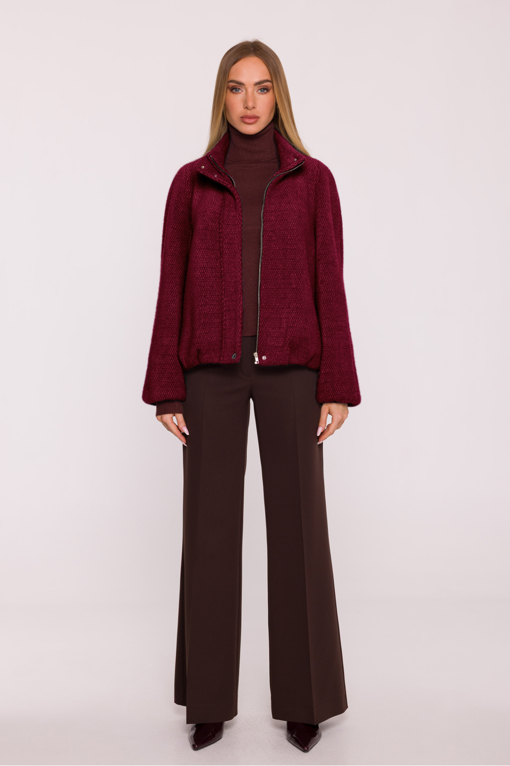 Kurtka Damska Model MOE885 Bordo - Moe216573 - Czerwony - obrazek 2