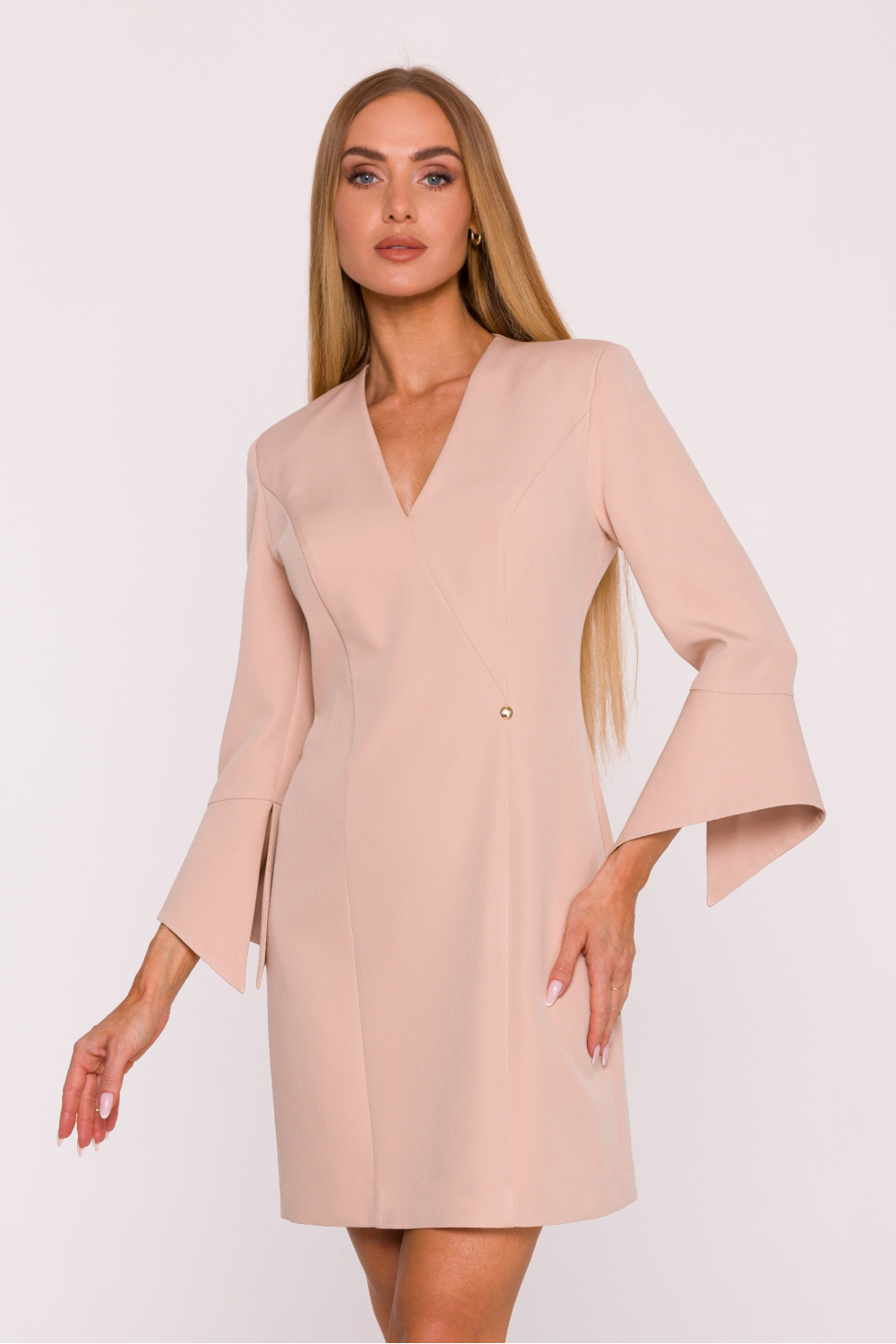 Sukienka Model MOE876 Beige - Moe216609 - Beżowy