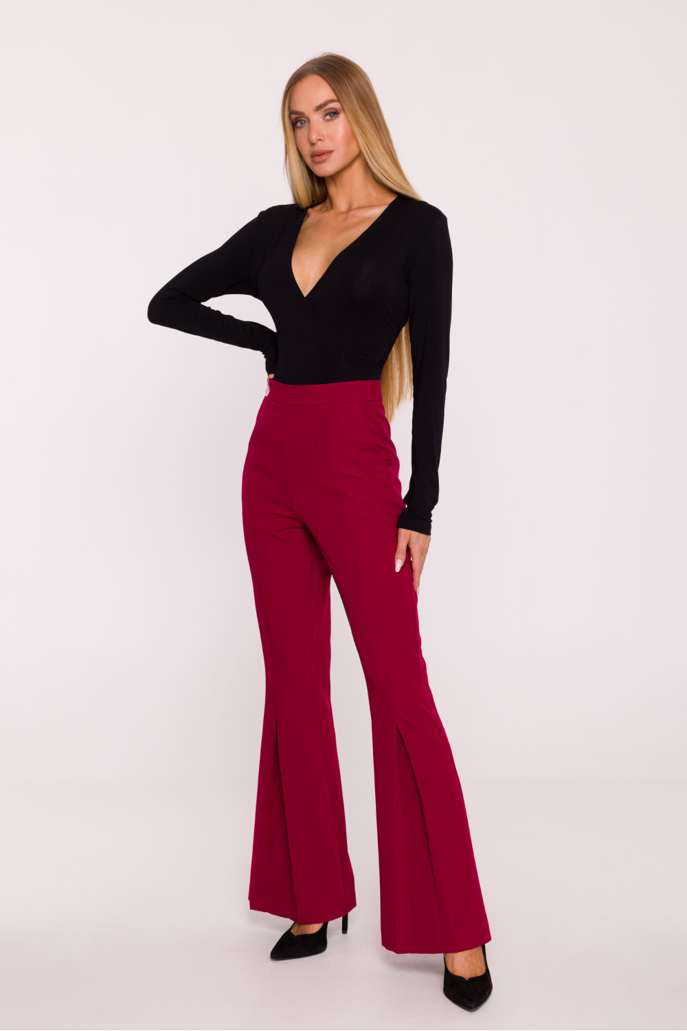 Spodnie Damskie Model MOE874 Bordo - Moe216616 - Czerwony