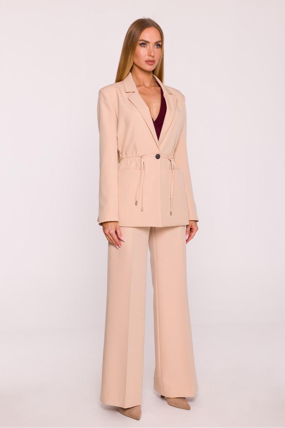 Marynarka Damska Model MOE873 Beige - Moe216622 - Beżowy - obrazek 2